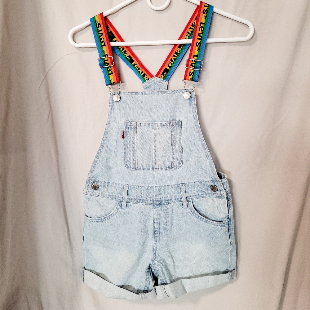 💚SOLD💚 Levi's Shortalls with rainbow straps